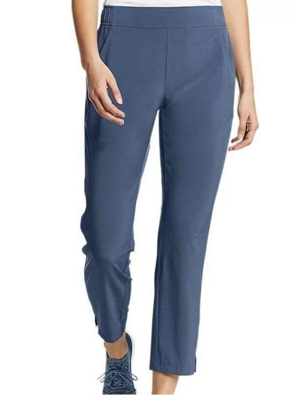 Eddie Bauer Traveler Ankle Pant Pull On Elastic Waist Blue Womens XXL